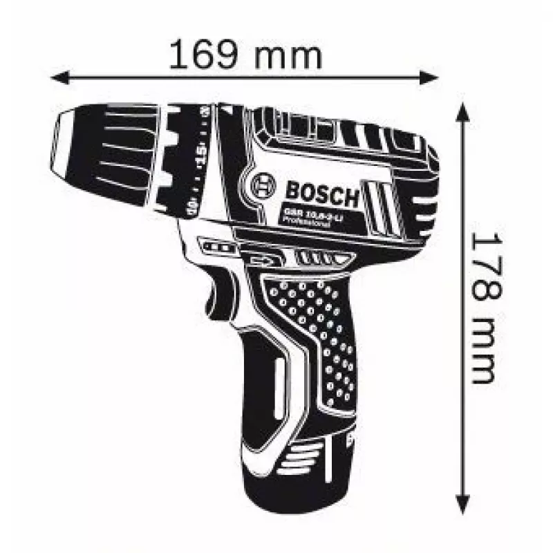 Bosch GSR 10,8-2-LI Professional keyless zwart, blauw, rood
