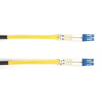 Glasvezel-patchkabel Black Box OS1 LC-LC duplex 15 m, singlemode, gele mantel