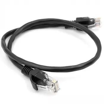 Cat5E UTP-kabel, 0,5 m, zwart