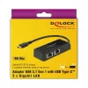 DeLOCK 63927 USB-C naar 2x Gigabit LAN-adapter, zwart