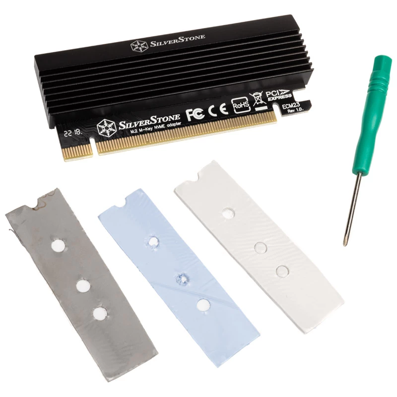 SilverStone SST-ECM23 PCIe x4 naar M.2 adapter met koeler