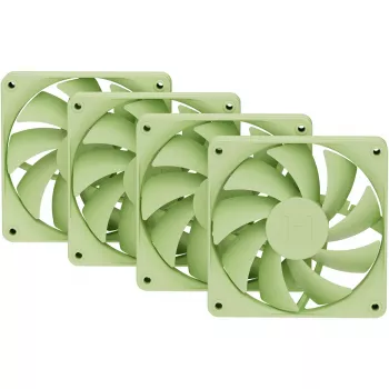 Computerventilator HYTE FA12-MM-4 120 mm, 1500 tpm, 72 m³/h, 1,6 mmH₂O, fluïdumdynamisch lager, groen, 4-pack