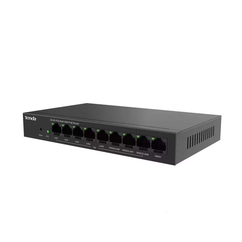 Bekabelde router Tenda G0-8G-PoE Gigabit Ethernet zwart
