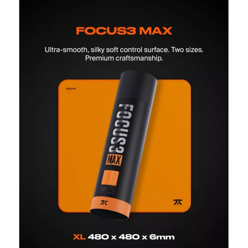 Gaming-muismat GLORIOUS Fnatic FOCUS3 MAX XL – uitgebreid XL-formaat, stofoppervlak, genaaide rand