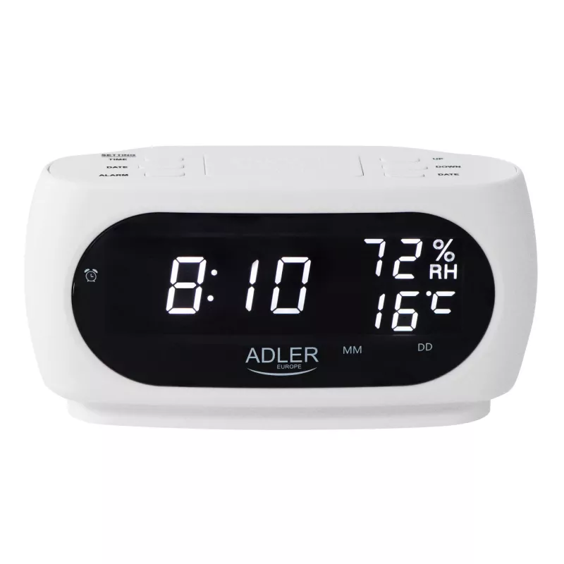 Adler AD 1186W wekker digitaal wekker zwart, wit
