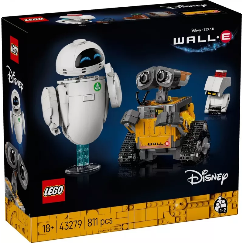 LEGO Disney Pixar 43279 WALL-E en EVE bouwset, 811 stuks, 18+