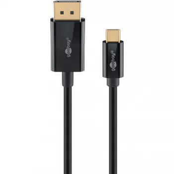 Goobay 75705 USB-C-naar-DisplayPort-kabel, 4K 60 Hz, 2 m, 21,6 Gbit/s, zwart