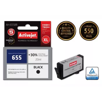 Activejet AH-655BR inkt (vervanging voor HP 655 CZ109AE; Premium; 20 ml; zwart)