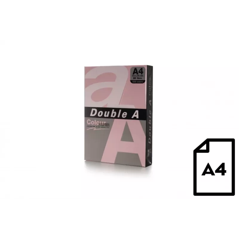 Kleurpapier Double A, 80 g, A4, 500 vel, roze
