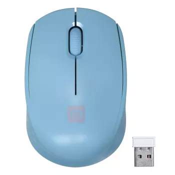 Draadloze ambidextreuze muis NATEC STORK – Bluetooth + USB Type-A, 1600 DPI, 3 knoppen, lichtblauw