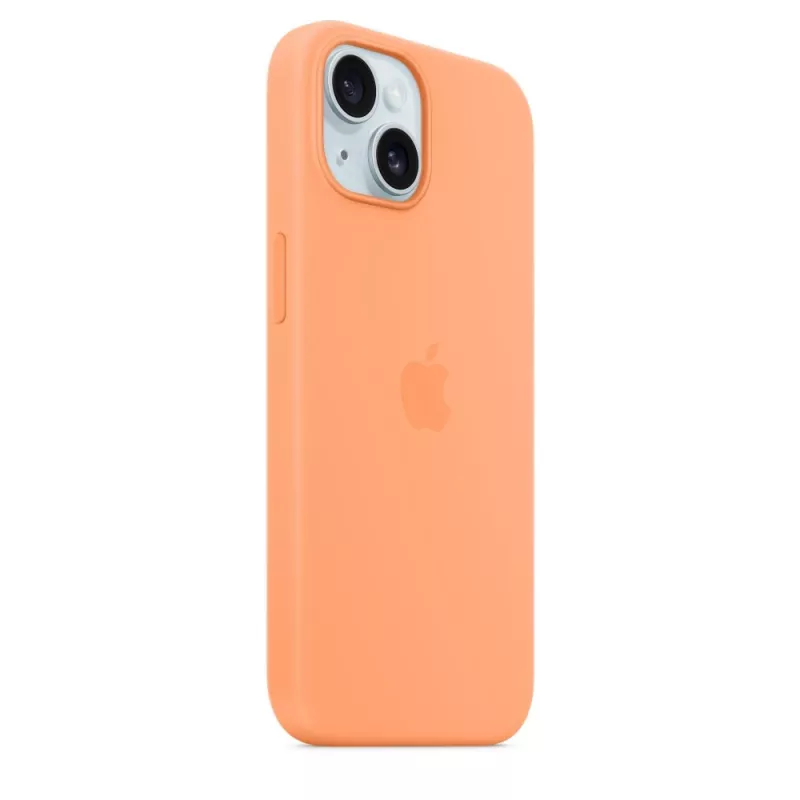 Apple iPhone 15 silicone case met MagSafe – Orange Sorbet