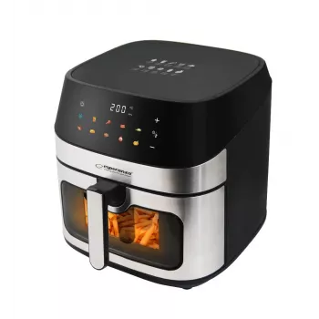 Heteluchtfriteuse ESPERANZA EKA005, 8 L inhoud, 1600 W, touchbediening, 10 programma's, roestvrij staal, zwart