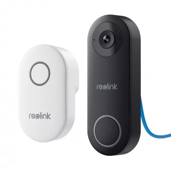 Reolink D340P - 5MP bedrade videodeurbel met gong, PoE, personenherkenning, tweewegaudio, compatibel met NVR's