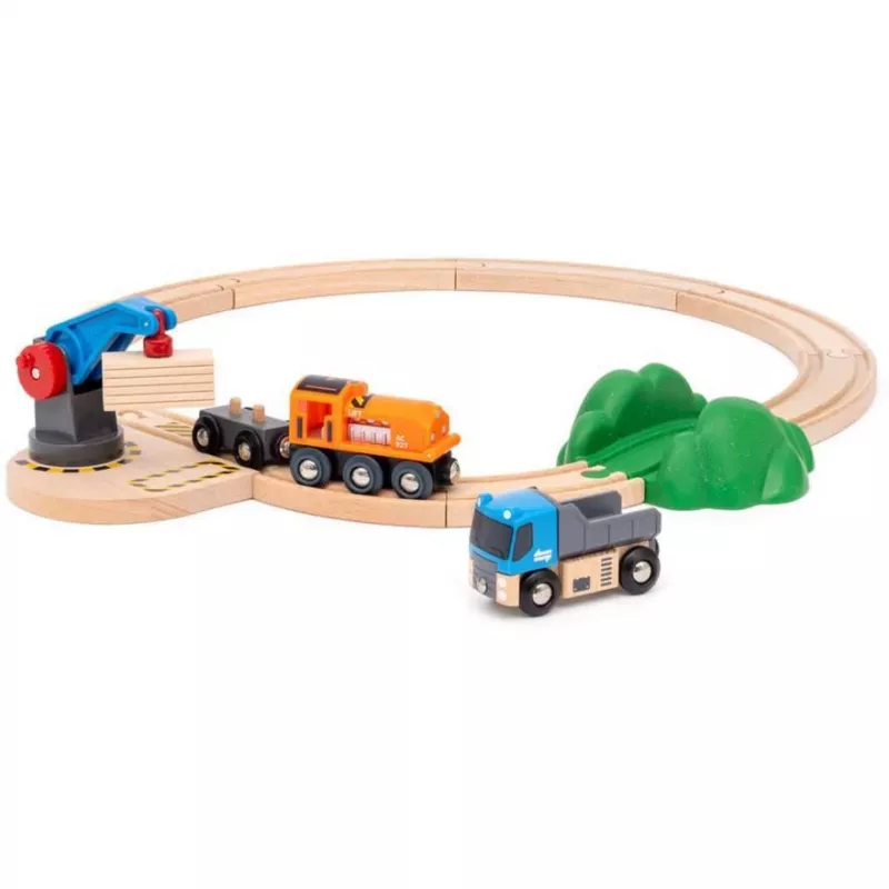 Brio World goederentrein startset met kraan
