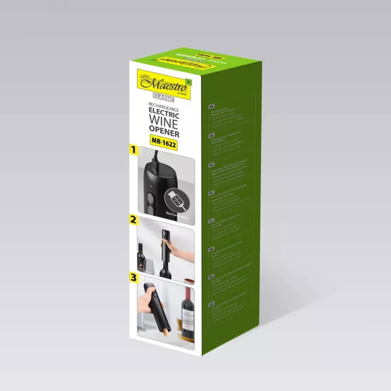 MAESTRO MR-1622 elektrische USB-wijnkurkentrekker