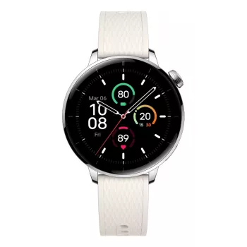 Smartwatch ONEPLUS OnePlus Watch 3 43mm, 1,32 inch AMOLED 466×466, titanium/zilver, wit rubberen band, GPS, Wi-Fi
