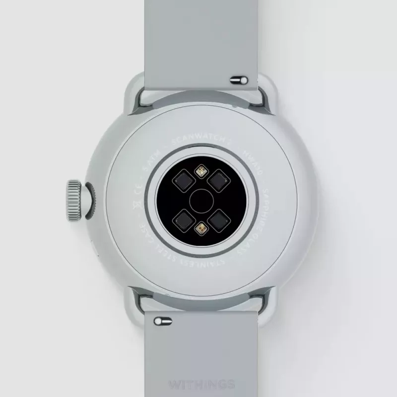 Withings ScanWatch 2 hybride smartwatch 38 mm, 1,6 cm (0,63") OLED, roestvrij staal, wit