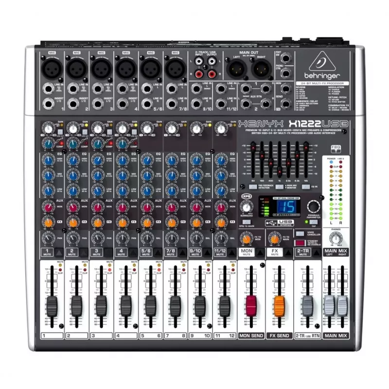 Behringer X1222USB audiomixer 4 kanalen