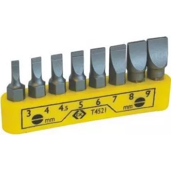 C.K T4521 platte schroevendraaier-bit-clipset, 8-delig