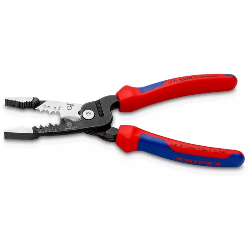 Knipex 13 72 200 ME striptang zwart, blauw, rood, roestvrij staal