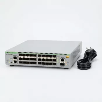 Allied Telesis Deze prijs dient alleen voor budgetdoeleinden 10 Gigabit Layer 3 Lite stackable switch, 18x SFP+-poorten, EU-netkabel. incl. LLW (AT-X250-18XS-50)