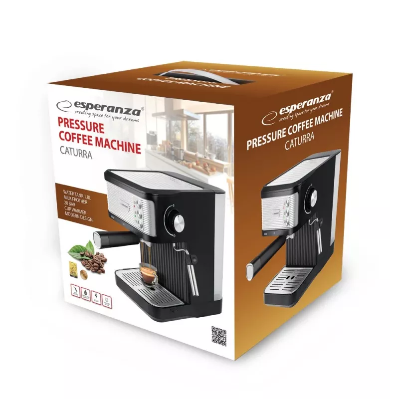 Espressomachine ESPERANZA EKC011 — 1,8 L watertank, 850 W, 20 bar, touchbediening, melkopschuimer