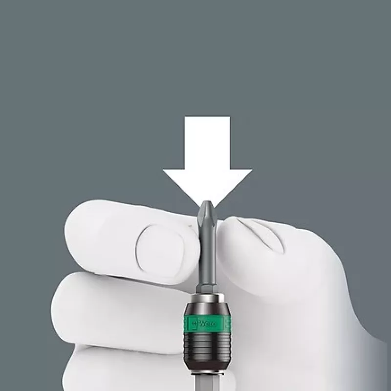 Wera 826 T Kraftform Turbo Bithouder-schroevendraaier met Rapidaptor, 1/4 inch
