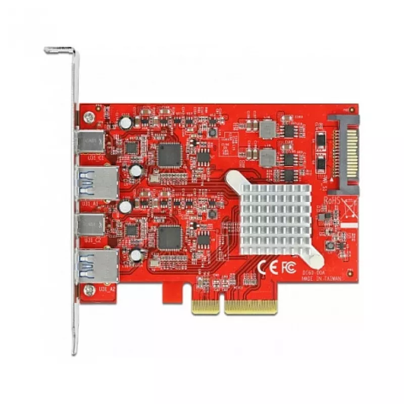 Uitbreidingskaart DeLOCK PCI Express x4 naar USB 10 Gbit/s 2x Type-A 2x Type-C