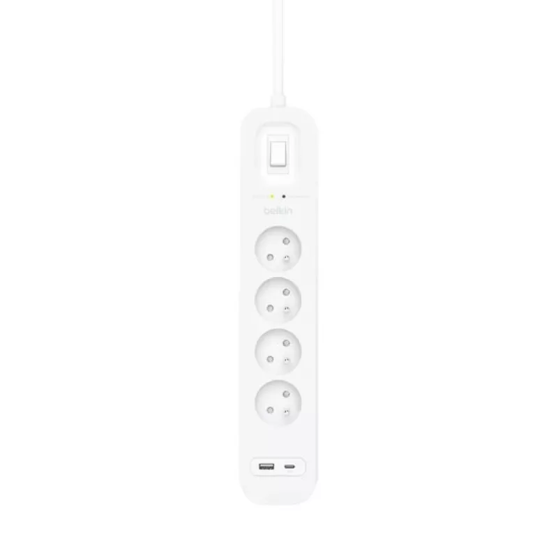 Overspanningsbeveiliging Belkin SRB001CA2M 4 AC-stopcontacten 900 J wit 2 m