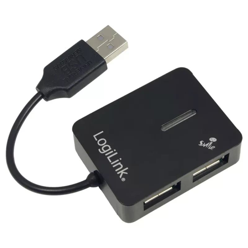 USB-hub LOGILINK UA0139 – 4-poorts USB 2.0, 480 Mbit/s, zwart