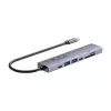 USB-C-hub Unitek H1124AGY01 met 100W PD, HDMI 2.0, 2x USB‑A, 2x USB‑C, SD/microSD-kaartlezer — aluminium