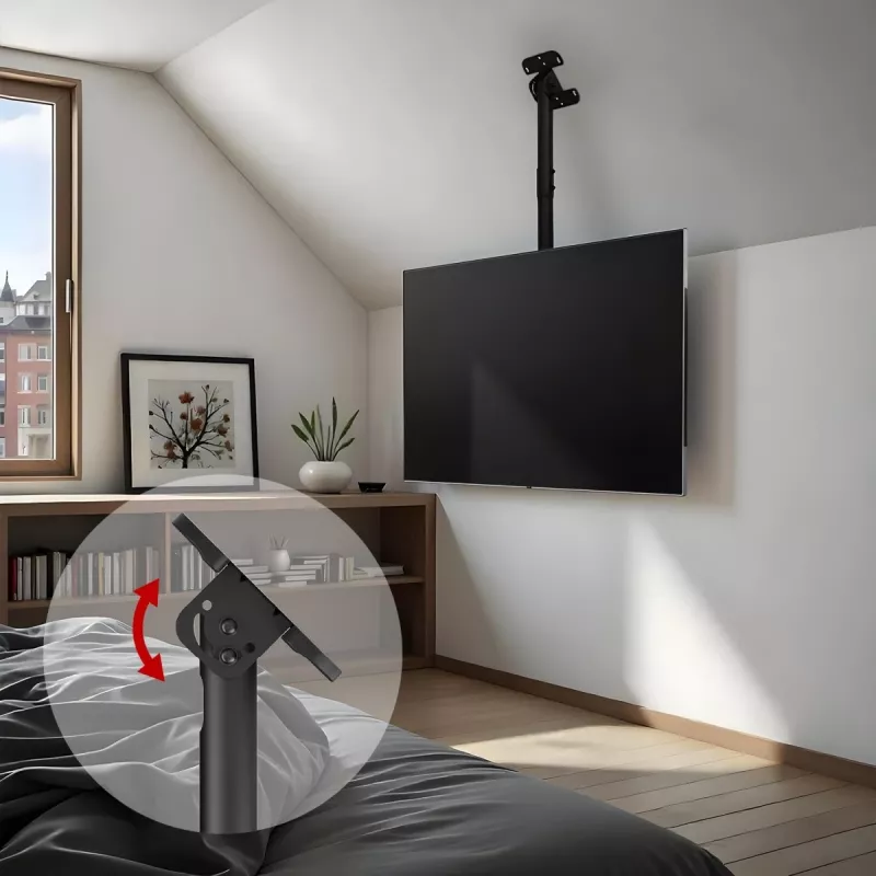 Plafond-tv-beugel MACLEAN MC-112B, max. draaglast 60 kg, kantelbaar en draaibaar