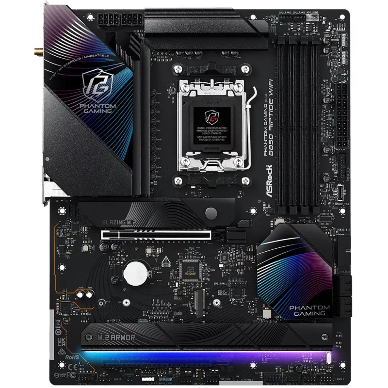 Moederbord ASRock Phantom Gaming B850 Riptide WiFi — AMD B850, socket AM5, ATX, DDR5, 4x M.2, Wi-Fi 7, 2.5Gb LAN