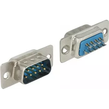 Connector Sub-D 9 pin DELOCK 65881 — blauw/zilver, 31×15×12.5 mm