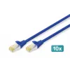 DIGITUS CAT 6A S/FTP patchkabel DK-1644-A-010-B-10, 1 m, blauw, 10 stuks