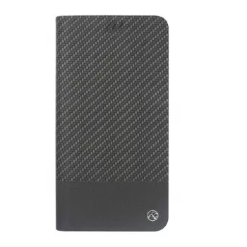 Telefoonboekhoesje Tellur voor iPhone XS Max – zwart carbon finish, folio portemonneestijl