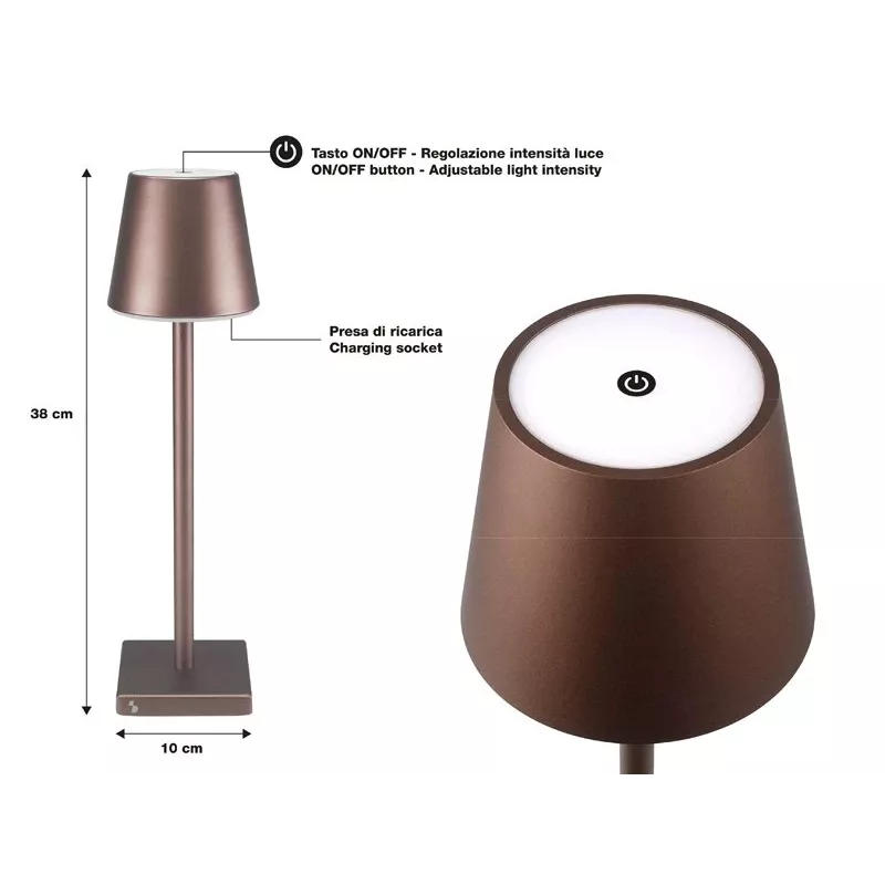 Beper P201UTP103 oplaadbare tafellamp, aanraakschakelaar, 2 W