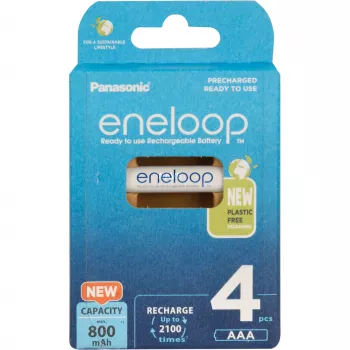 Accu's PANASONIC ENELOOP AAA 800 mAh 4 stuks (BK-4MCDE/4CP)