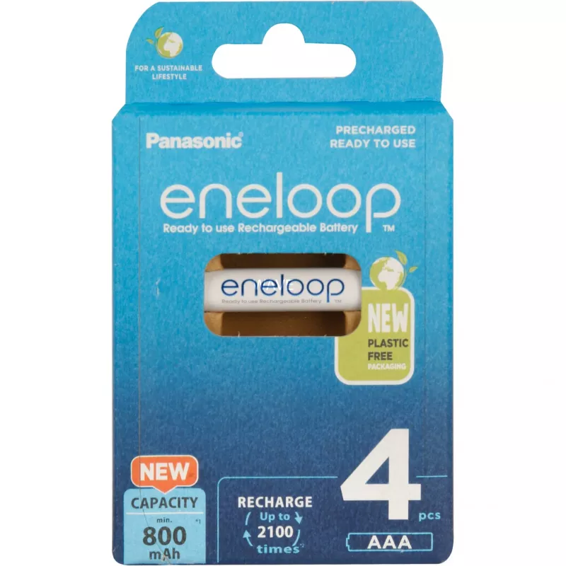 Accu's PANASONIC ENELOOP AAA 800 mAh 4 stuks (BK-4MCDE/4CP)