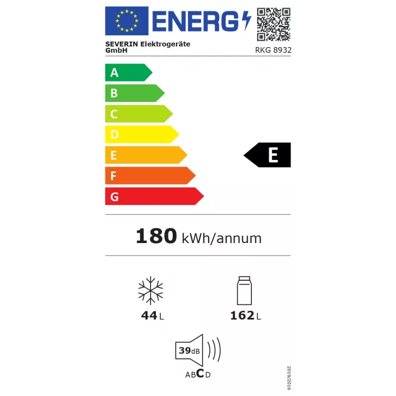 Severin RKG 8932 koel-vriescombinatie 206 L