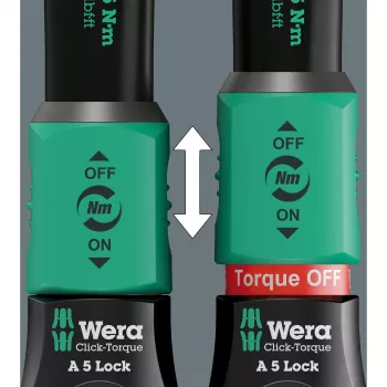 Momentsleutel met omschakelratel Click-Torque Lock A 5 zwart/groen, afname 1/4, 2,5 tot 25 Nm