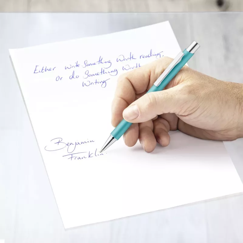 Staedtler elance 421 45 intrekbare balpen, turquoise, blauwe inkt