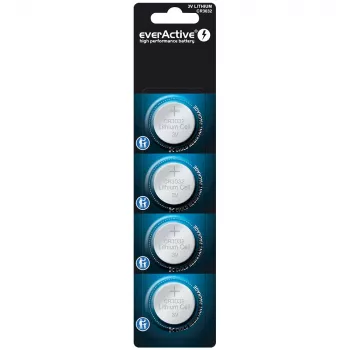 Knoopcel lithiumbatterij everActive CR3032, 3V, 580 mAh, knoopcel, 4-pack