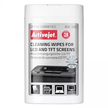 Activejet AOC-302 reinigingsdoekjes voor lcd-scherm, 100 stuks