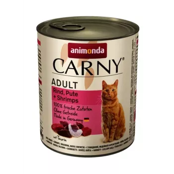 Natvoer voor katten animonda Carny blik 800 g — Adult, kalkoen & rund, eiwit 11,5%, vocht 79%