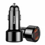 Baseus Magic CCMLC20A-01 autolader, 2x USB-A QC 3.0, 45 W, 6 A, spanningsdisplay, zwart
