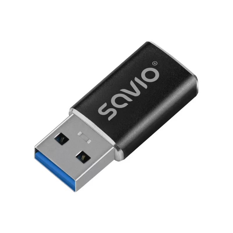 Savio AK-81 videokabel-adapter USB Type-C USB Type-A zwart