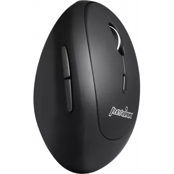 Perixx PERIMICE-819, ergonomische verticale muis, stille klik, multi-device, zwart (PERIMICE-819)