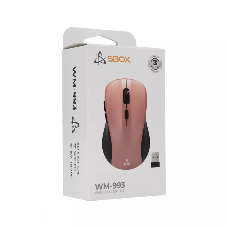 Draadloze muis SBOX WM-993 roze USB Type-A