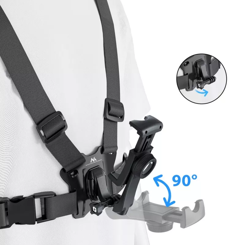 Borstband smartphonehouder MACLEAN MC-294 verstelbaar licht voor handsfree gebruik